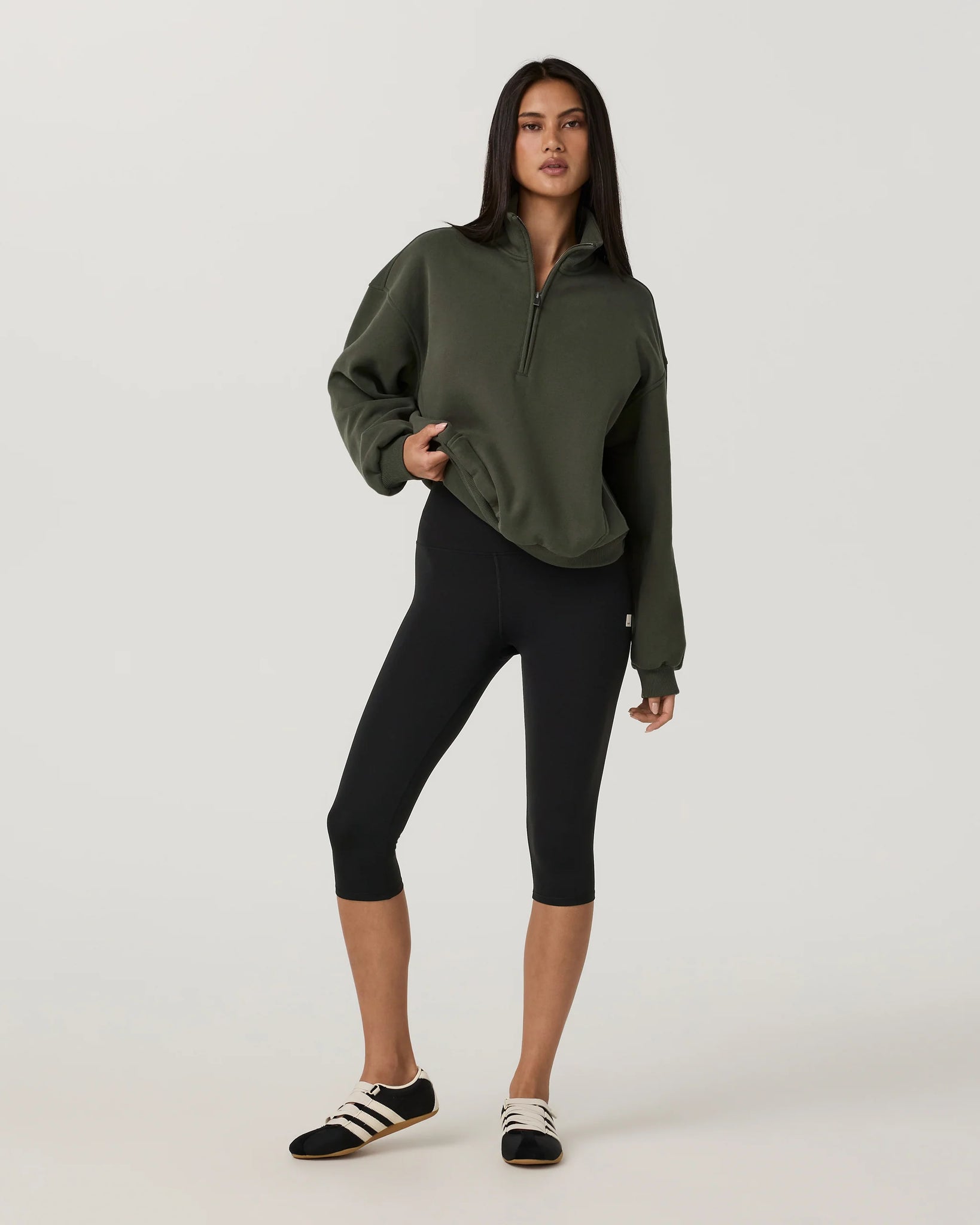 Vuori Restore OS Half Zip Women Army
