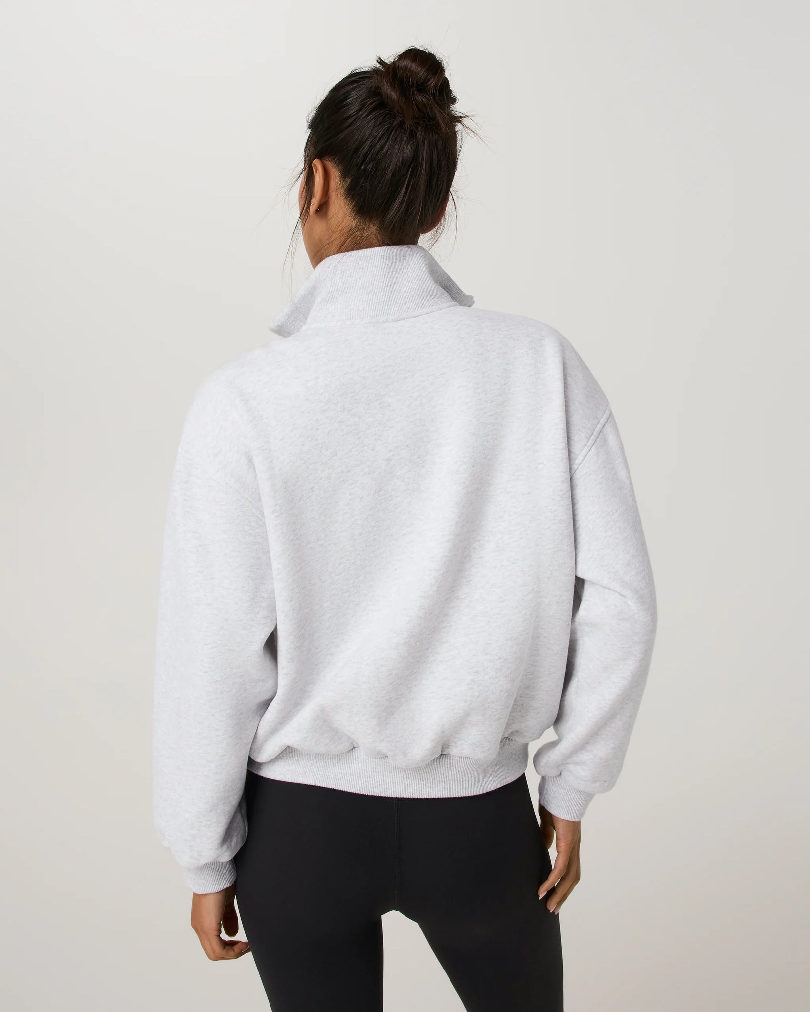 Vuori Restore Oversized Half Zip Women Pale Grey Heather