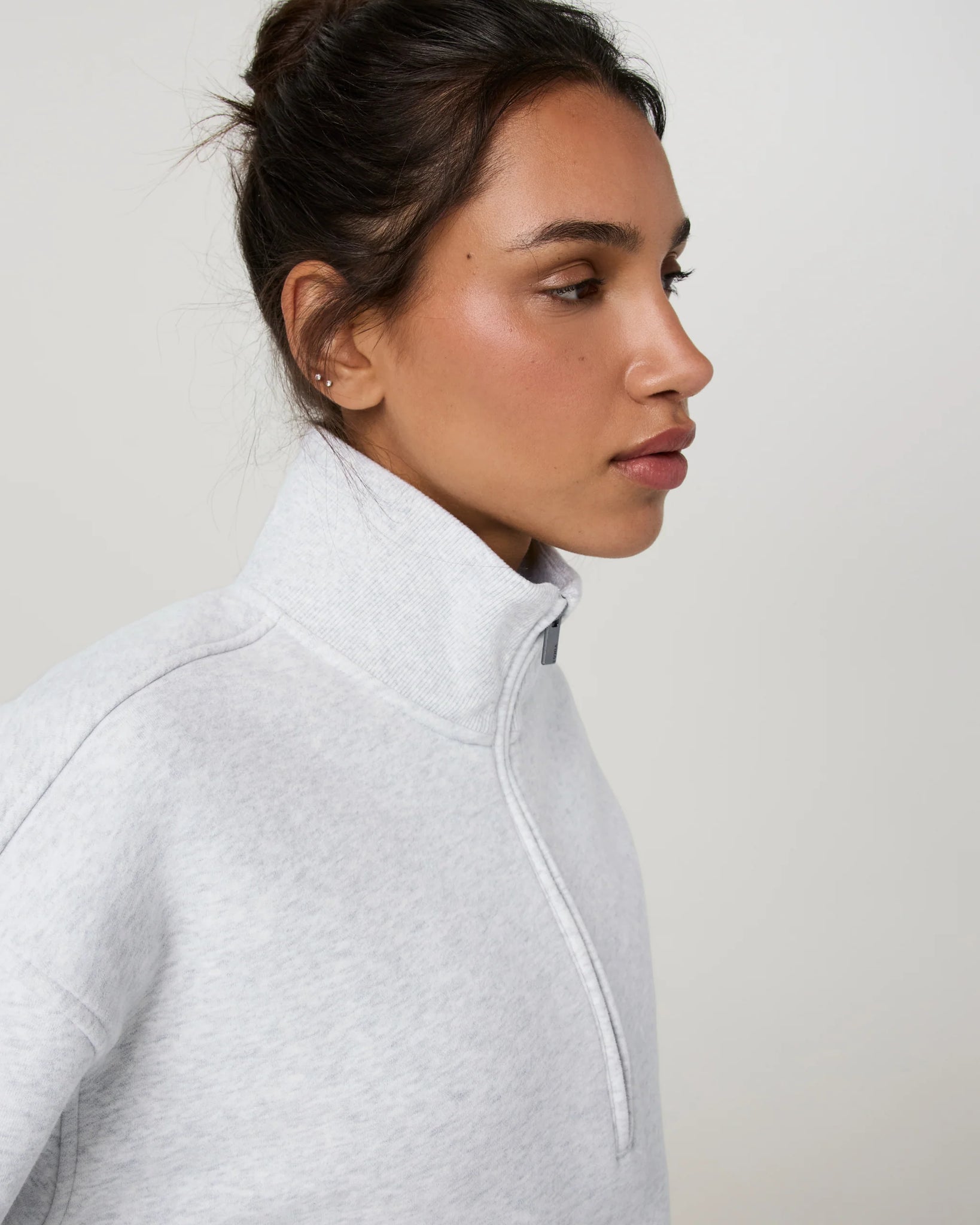 Vuori Restore Oversized Half Zip Women Pale Grey Heather