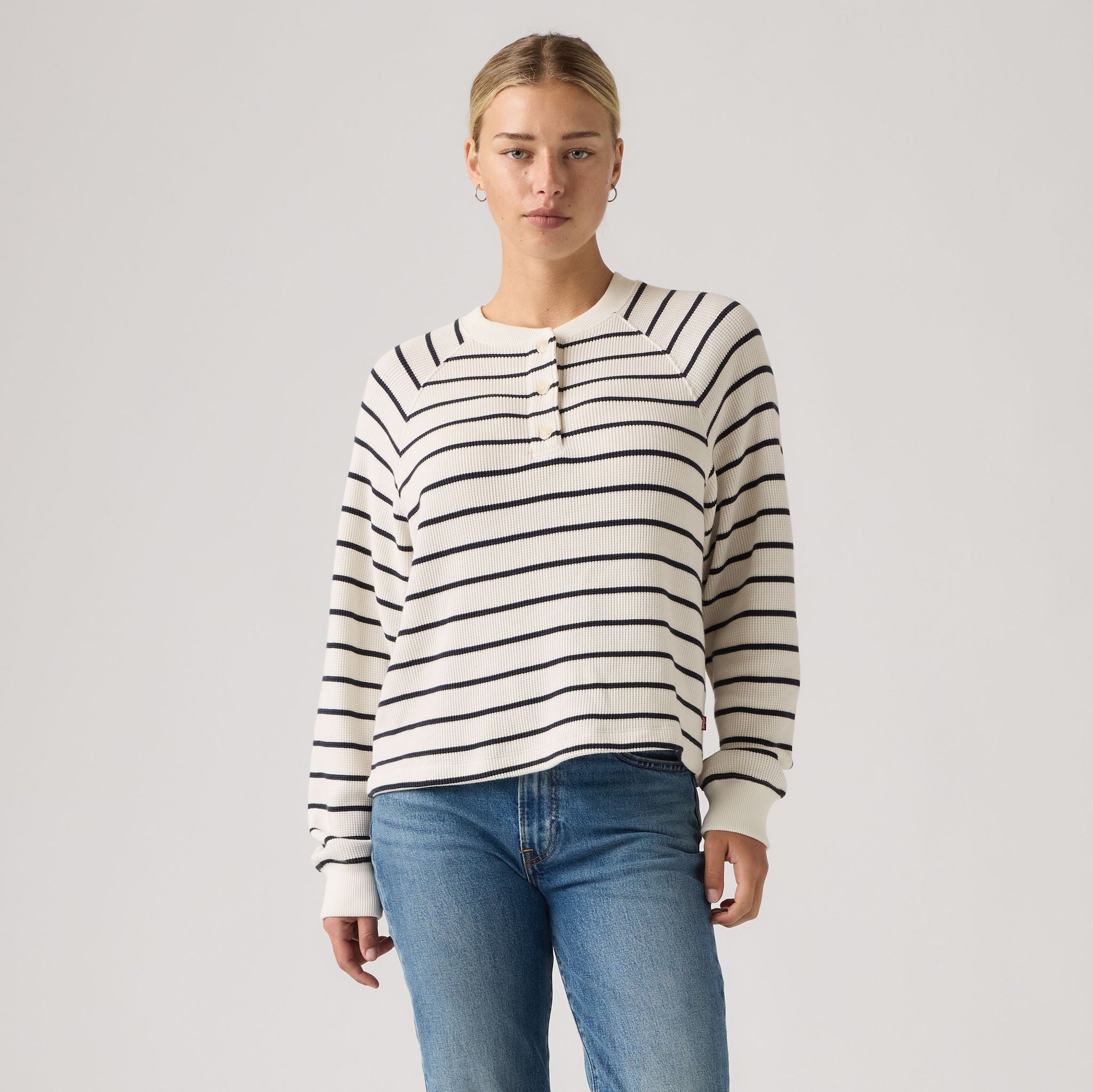 Levi's Lassen Henley Women Brandy Stripe Navy Blazer