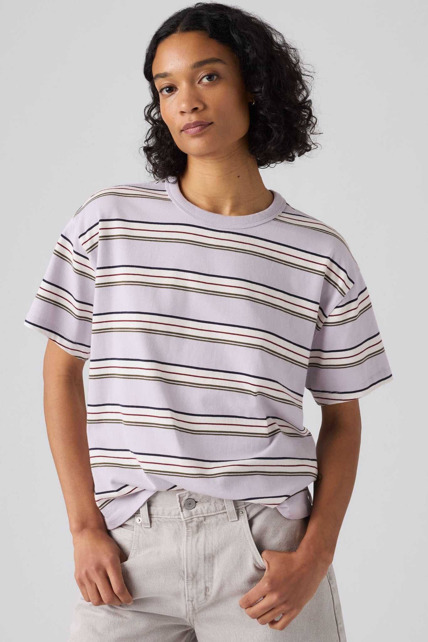 Levi's Vintage SS Tee Women Vida Stripe Lavender Blue