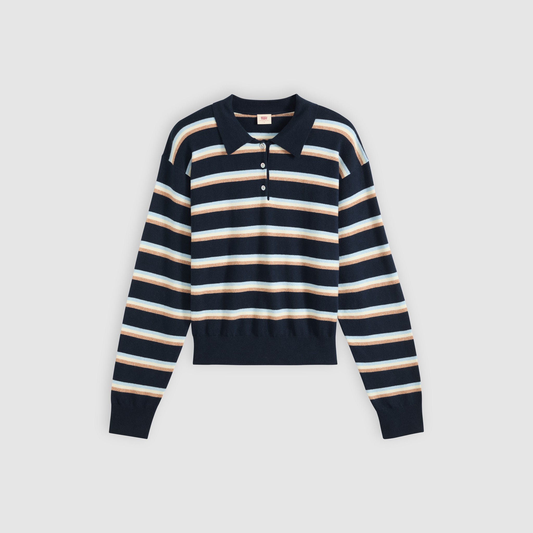 Levi's Super Soft LS Polo Jade Stripe Women Navy Blazer Blue