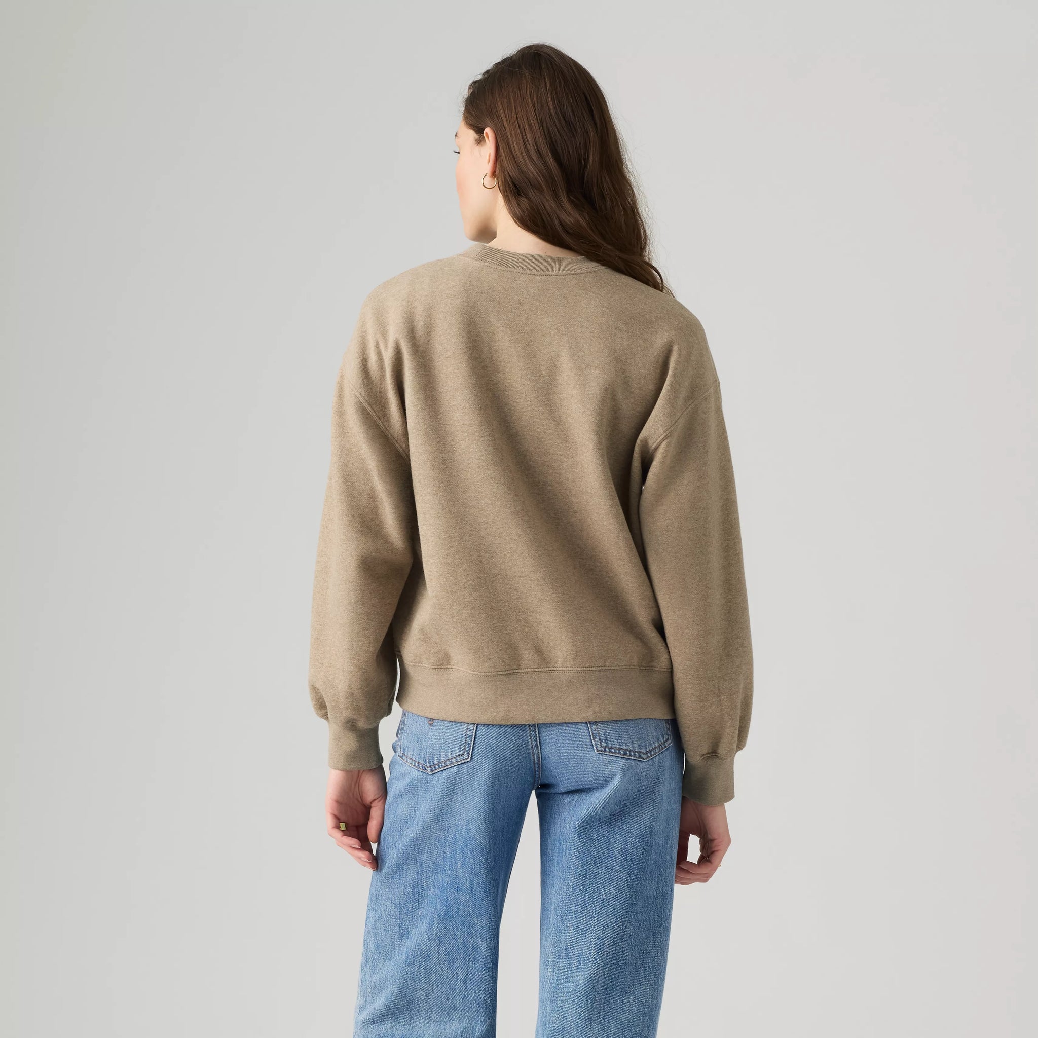 Levi's Everyday Crewneck Sweatshirt Women Taupe Grey