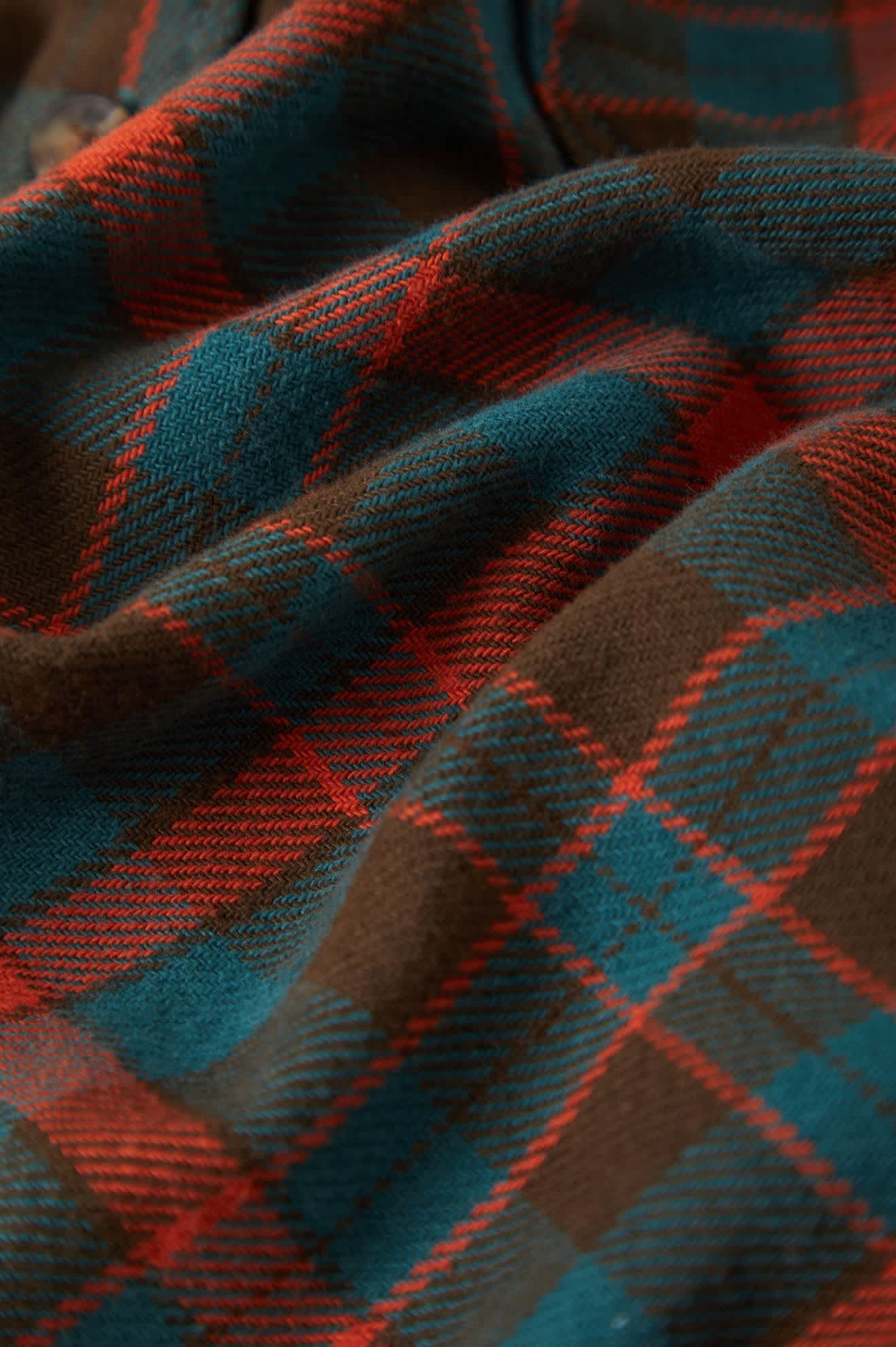 Brixton Bowery Flannel Men Walnut Brown/Ultra Marine
