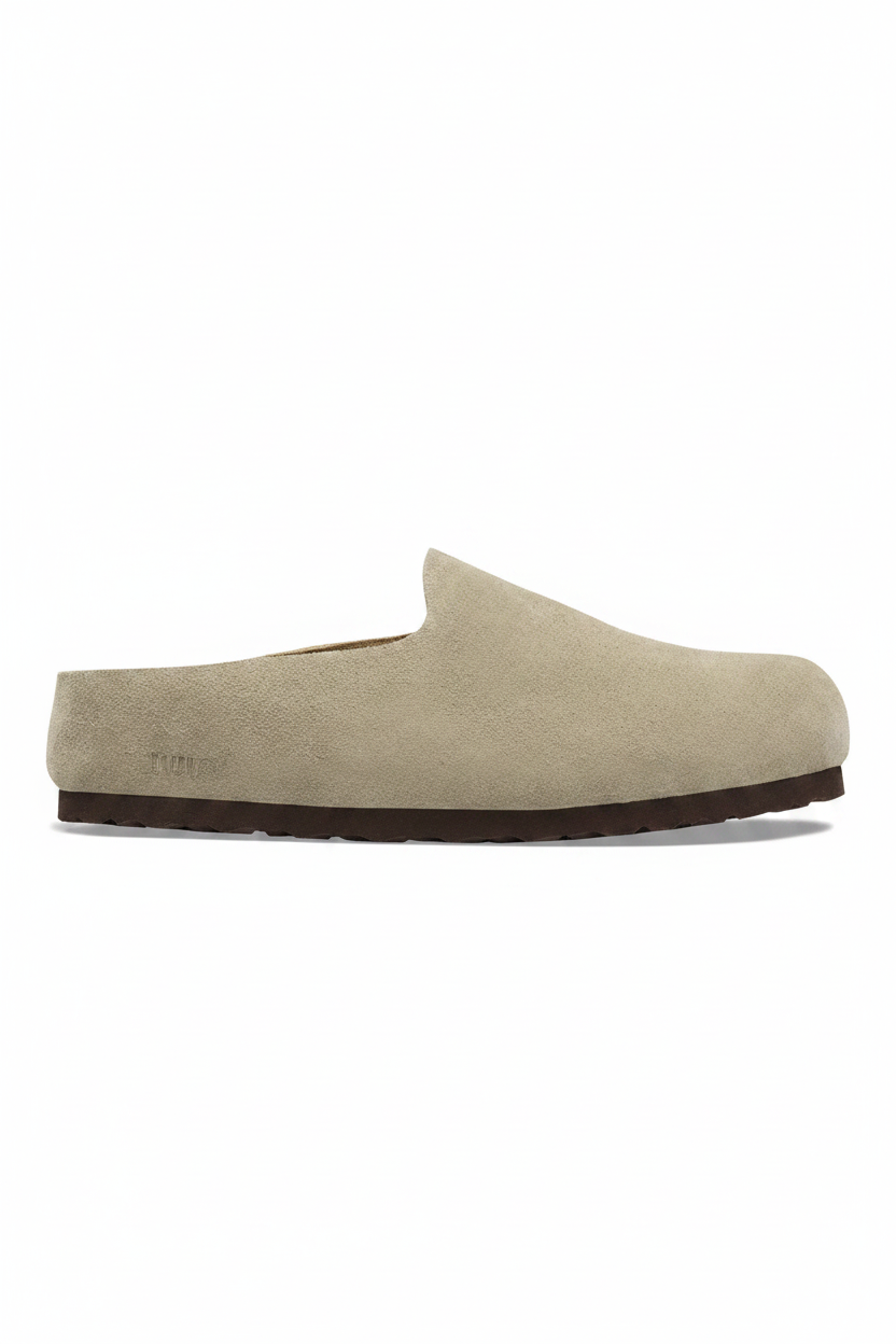 Birkenstock Amsterdam Wrapped Suede Taupe Regular