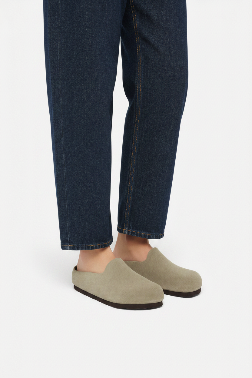 Birkenstock Amsterdam Wrapped Suede Taupe Regular