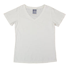 Jungmaven Paige V-Neck Tee Women Washed White