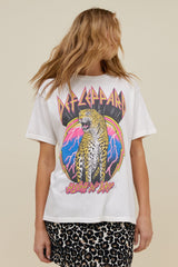 Daydreamer Def Leppard High and Dry Weekend Tee Women Vintage White