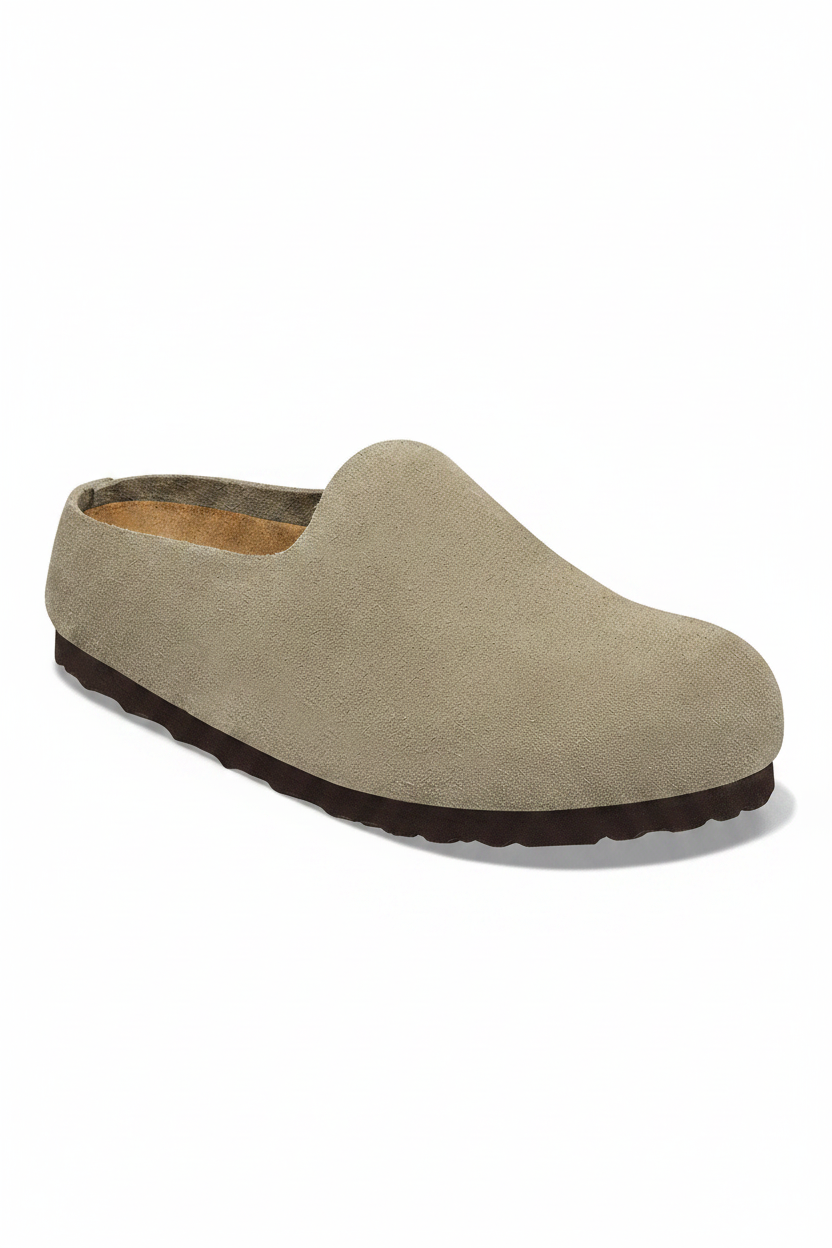 Birkenstock Amsterdam Wrapped Suede Taupe Regular