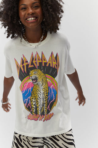 Daydreamer Def Leppard High and Dry Weekend Tee Women Vintage White