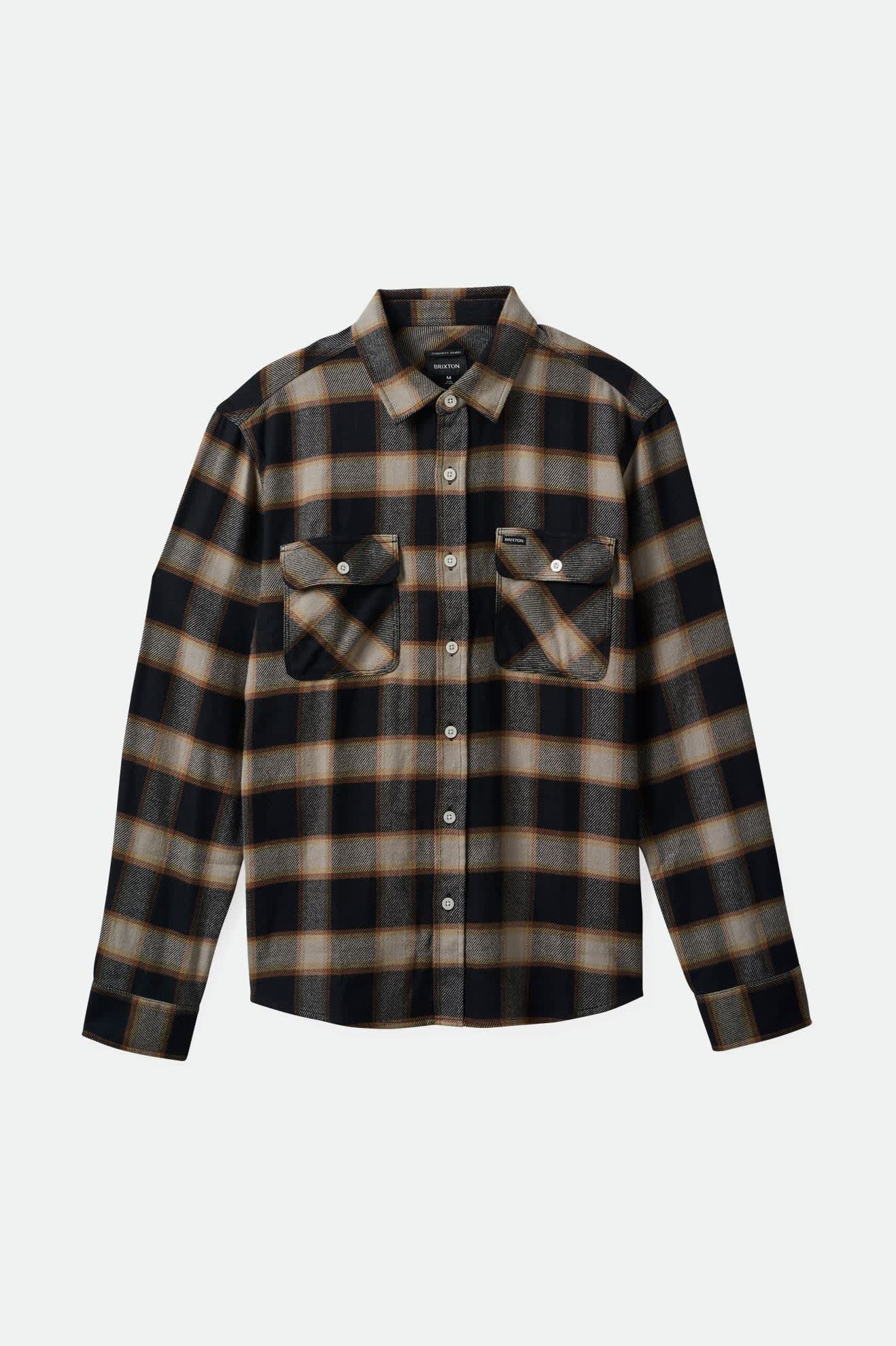 Brixton Bowery Flannel Men Black/Cream