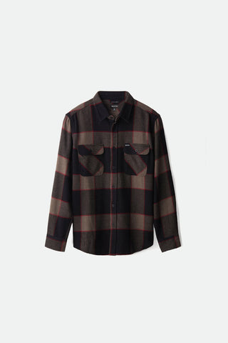Brixton Bowery Flannel Men Heather Grey/Charcoal
