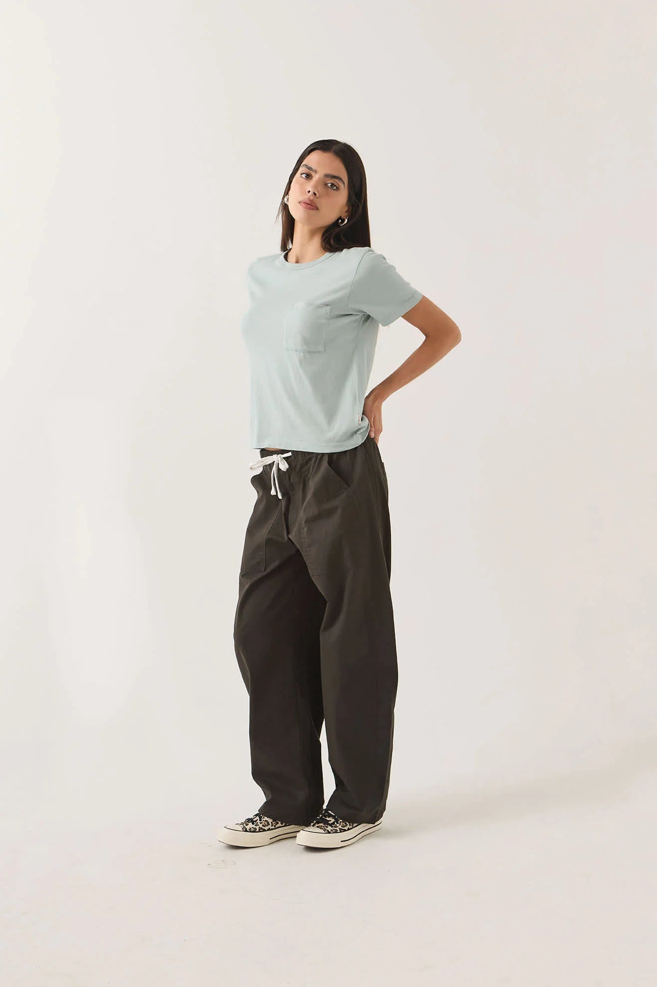 Brixton Carefree Organic GD Perfect Tee Women Sea Grass