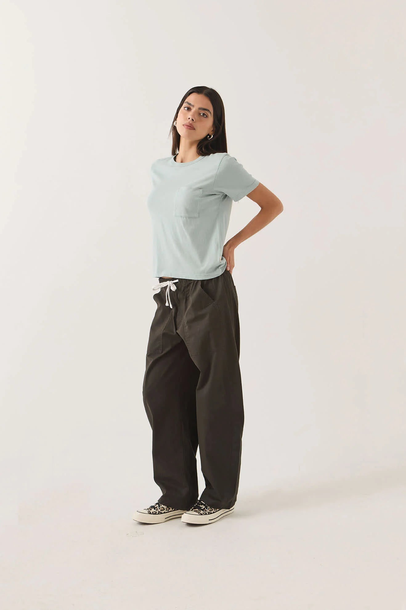 Brixton Utility Everyday Barrel Pant Women Washed Black