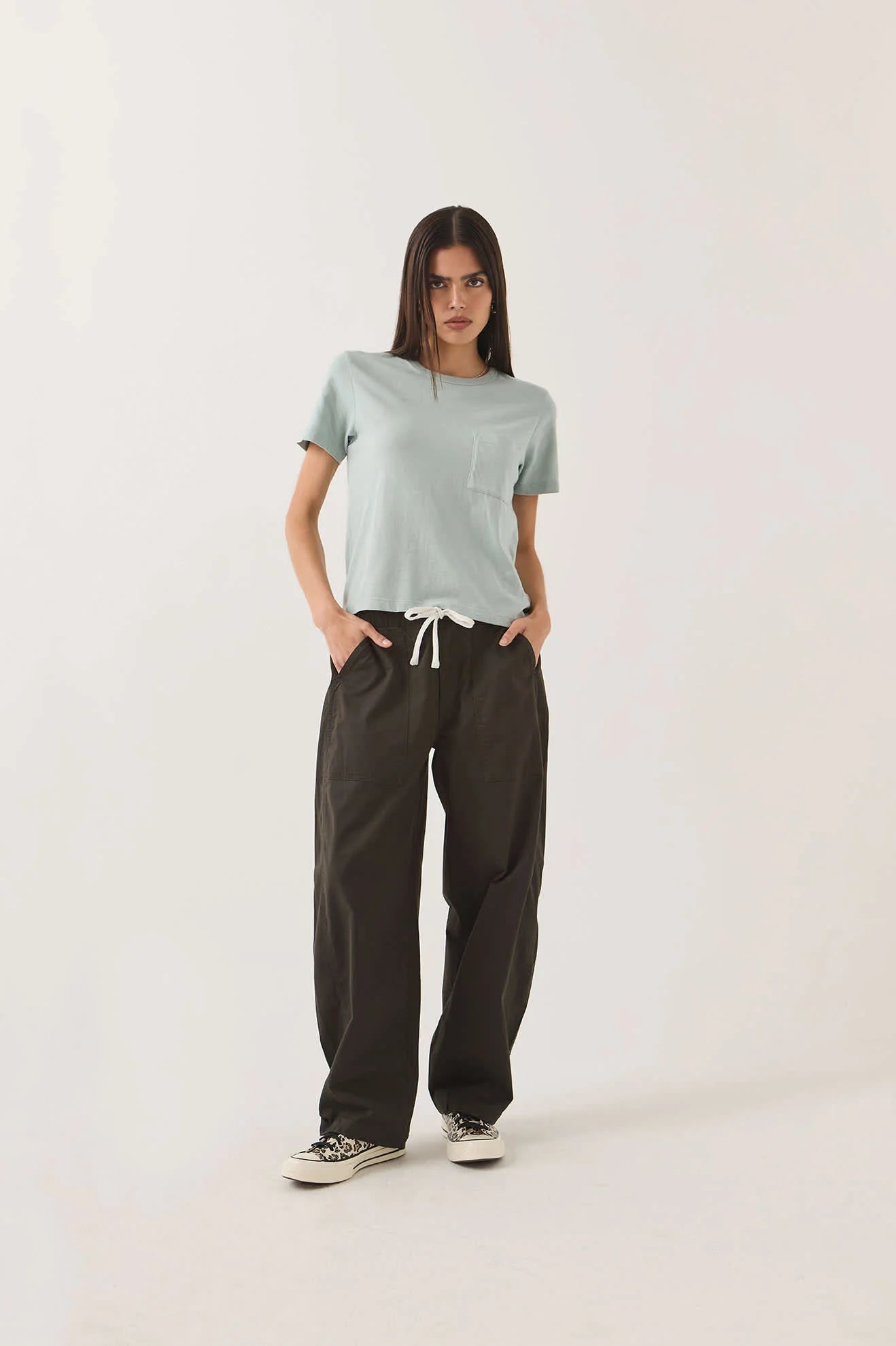 Brixton Carefree Organic GD Perfect Tee Women Sea Grass