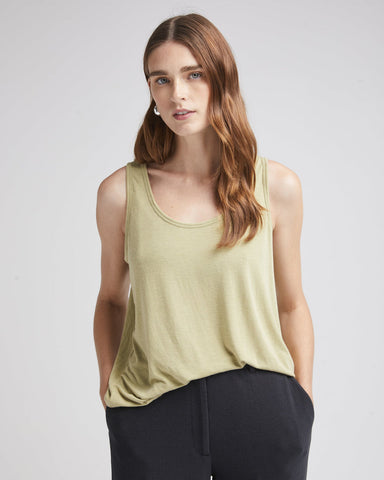 Richer Poorer Recycled Jersey Scoop Neck Tank Women Green Fatigues