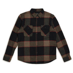 Brixton Bowery LS Flannel Men Heather Grey-Charcoal