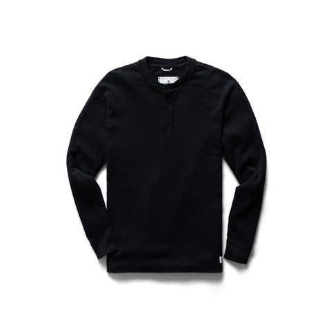 Reigning Champ 1X1 Slub Henley Men Black