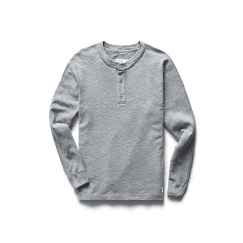 Reigning Champ 1X1 Slub Henley Men Heather Grey