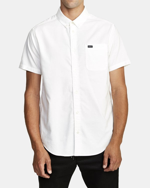 RVCA That'll Do Stretch Oxford Short Sleeve Shirt Men White – Alta