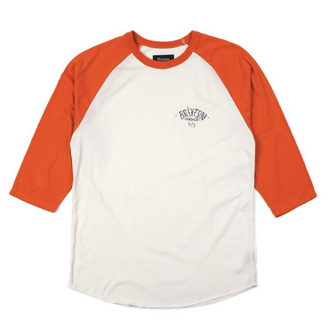 Brixton Borrego 3/4 Tee Men White/Burnt Orange