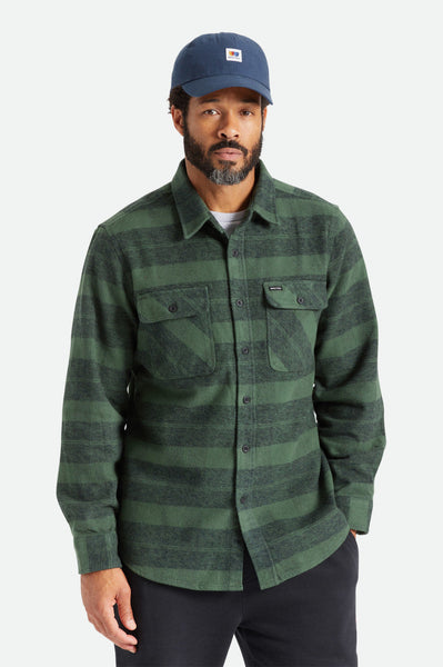 Brixton Bowery Heavy Weight Flannel Men Forest Green