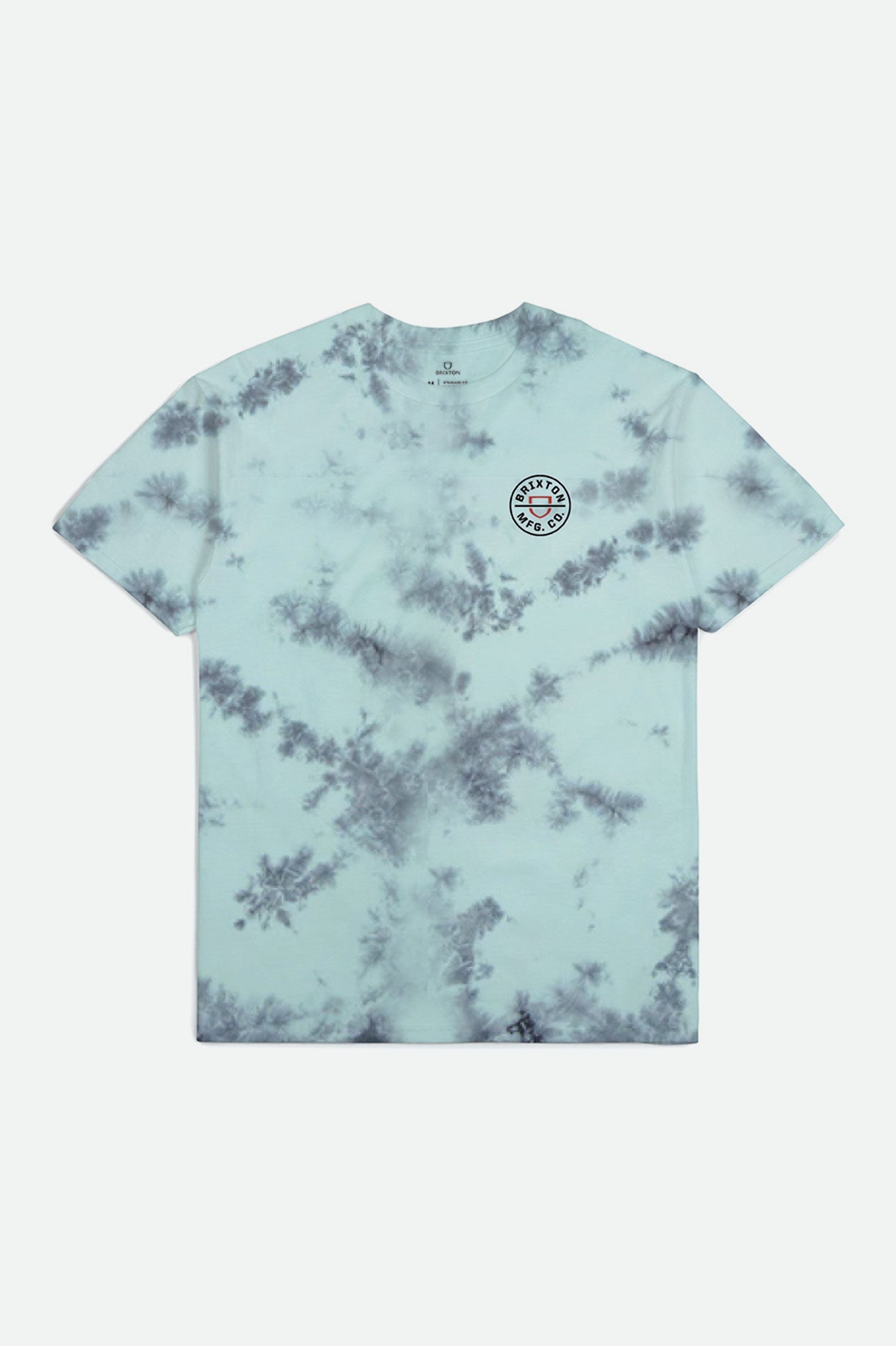 Brixton Crest II S/S Standard Tee Men Teal/Black Cloud Wash